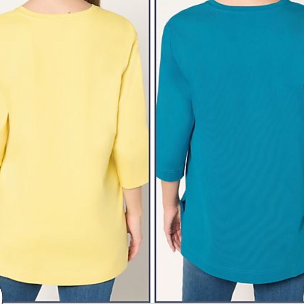 Denim & Co. pack of 2 cotton jersey tunics 2X PETITE